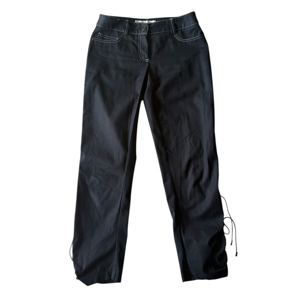 Trina Turk Black Slouchy Cotton Trousers Size 0